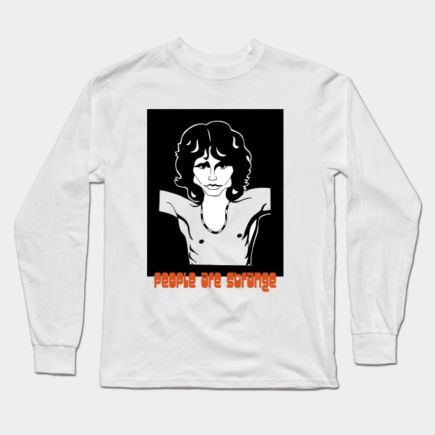 Jim Morrison The Doors fan art Long Sleeve T-Shirt by cartoonistguy